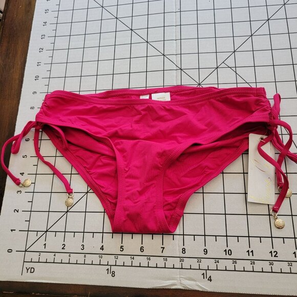 NWT Anne Cole XS Berry Pink Live In Color Alex Side Tie Bikini Bottom #87567 - Picture 1 of 2